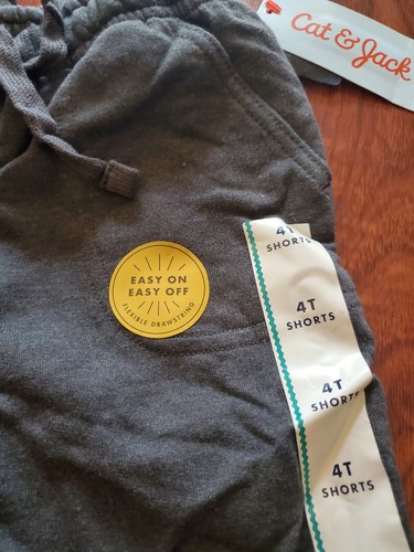 Cat & Jack Pull On Shorts Boys Size 4T Charcoal Elastic Waist. B77 - Picture 3 of 3