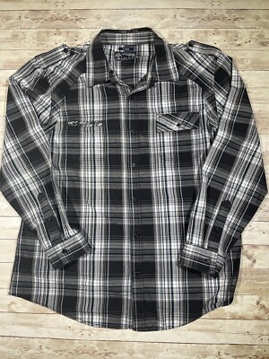 American Rag Mens Long Sleeve Button Up Shirt Casual Black