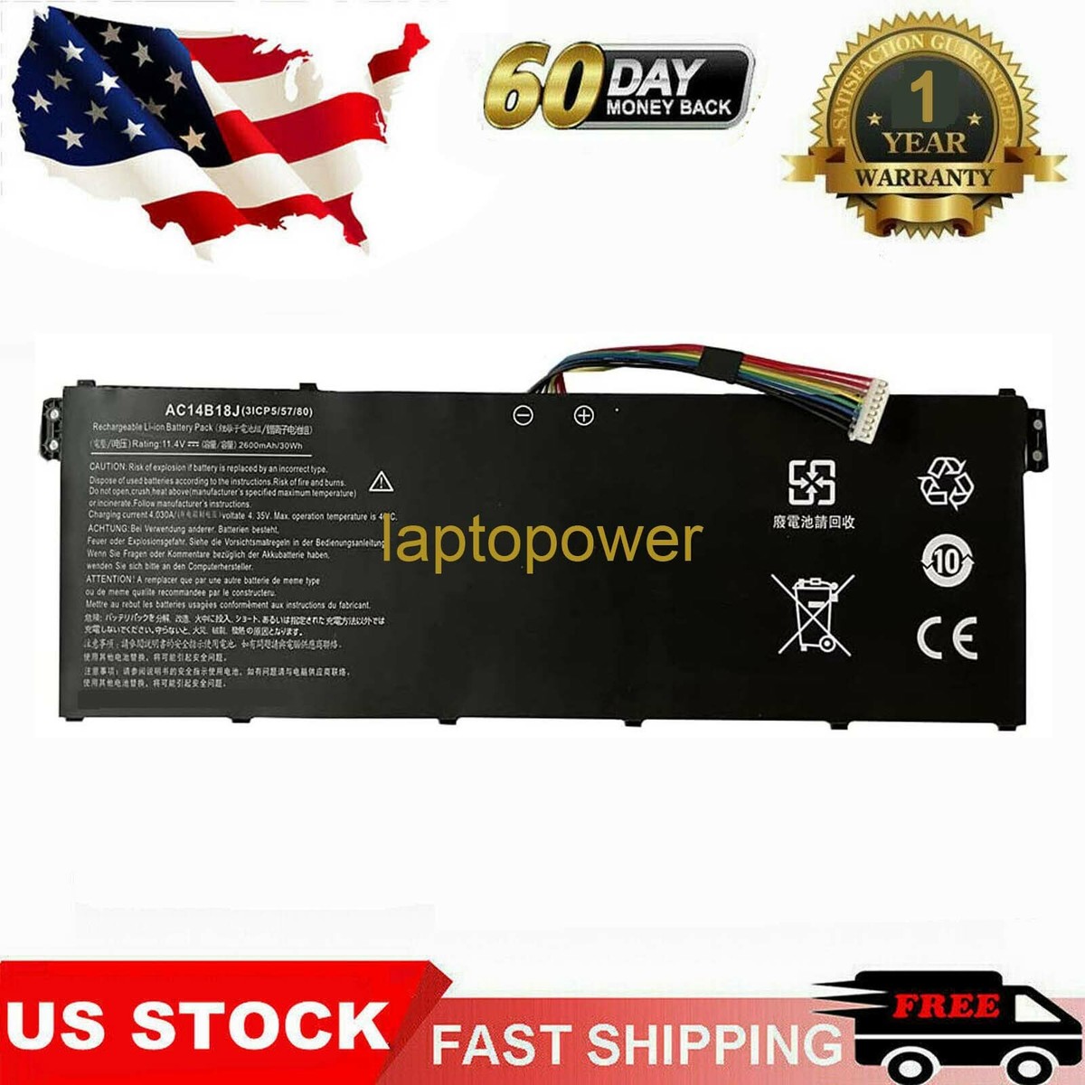 AC14B18J Battery For Acer Aspire A115-31-C23T V3-111P V5