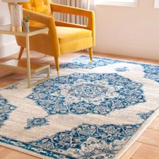 SAFAVIEH Brentwood Collection BNT802D Ivory / Navy Rug