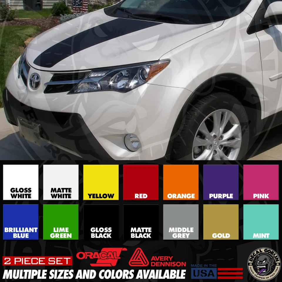 Pegatinas de vinilo calcomanías gráficos para Toyota se adapta a Rav4 2013-2019 kit de apagón del capó Foto 2 de 4