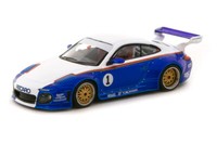 Tarmac T64-TL053-BLW Porsche 911 Old & New 997 Blau/Weiss Inkl. Sticker 1:64