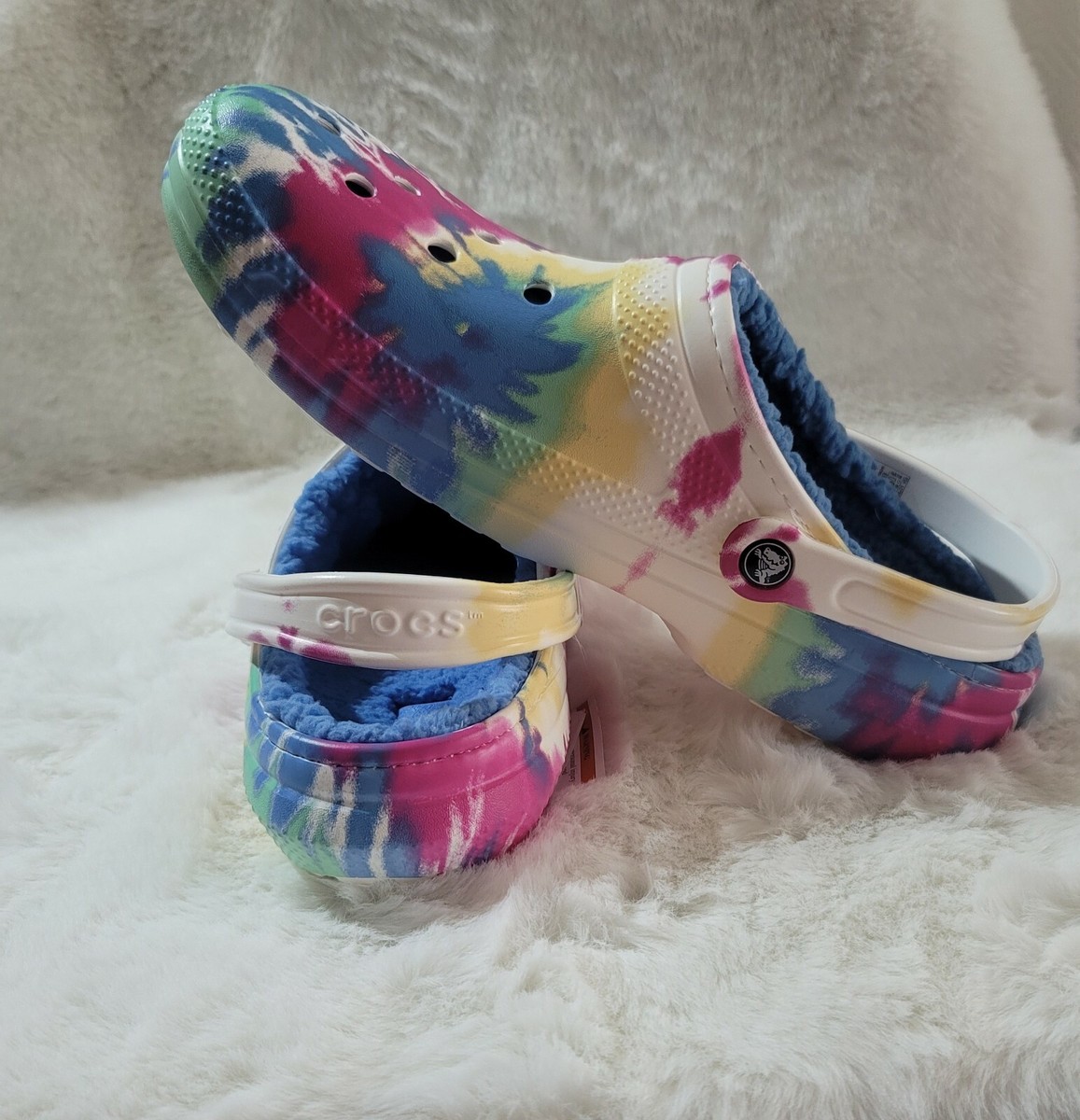 Crocs Men Size 13 Classic Tie-Dye Lined Clog Slides 206341  display picture 2