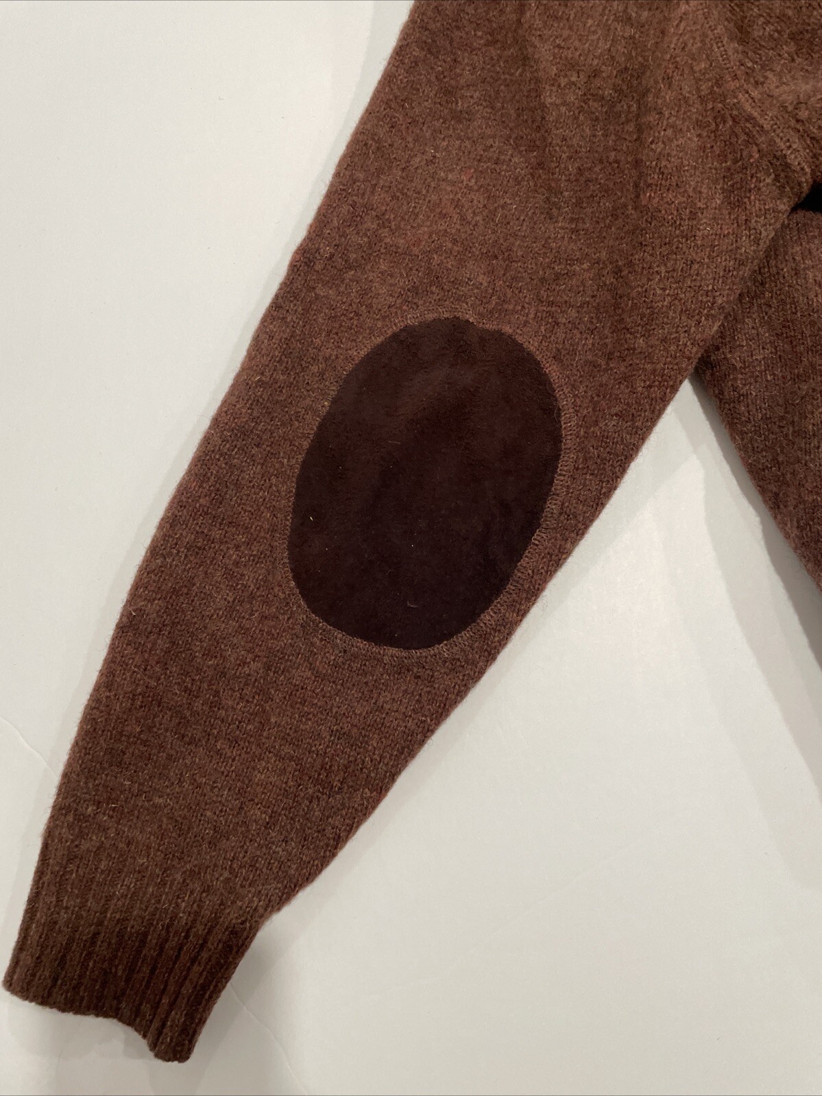 Pendleton Medium Shetland Wool Brown Quarter Zip … - image 11