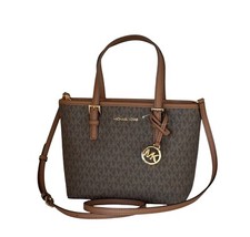 MICHAEL KORS JET SET TRAVEL XS CARRYALL TOTE SHOULDER CROSSBODY BAG MK BROWN