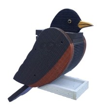 Hanging ROBIN Shaped Bird Feeder & Clean Out- Amish Made in USA