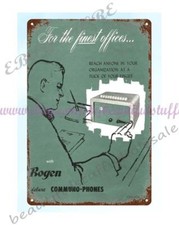 1954 COMMUNO-PHONES BOGEN INTERCOM OFFICE SYSTEM metal tin sign all decor