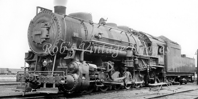 C&0 Chesapeake & Ohio Steam Locomotive 146 Railroad train photo 0-10-0