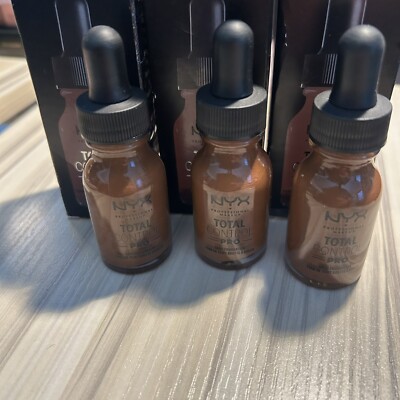 3 x NYX PROFESSIONAL MAKEUP Total Control Pro Drop Foundation in color 22 Deep