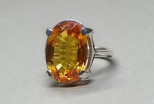 Deep Yellow Citrine Ring 925 Sterling Silver Handmade Women Ring Gift For Her