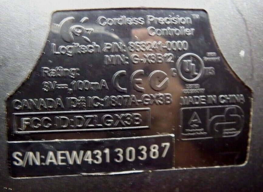 Black Wireless Logitech Cordless Precision Controller 863241 Original Xbox - Image 2 of 2