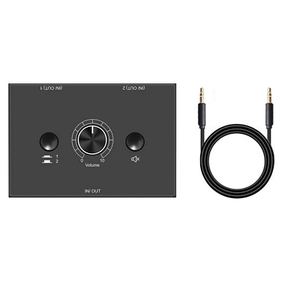 2 Way Bi-Directional Audio Switcher 3.5mm Two Way Switch 2 in 1 out /1 in 2 out