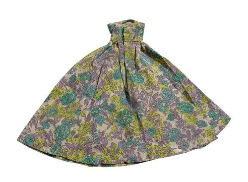 Vintage Barbie Floral Strapless Cape Dress Single Stich Handmade 50s 60s - Picture 2 of 9