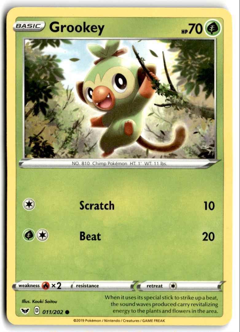 2020 Sword & Shield Grookey d Basic/Common #11