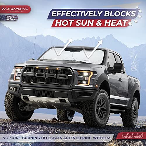 1-Piece Windshield Sun Shade Foldable LARGE = 64 x 33.5 inches Standard Silver - Picture 4 of 7
