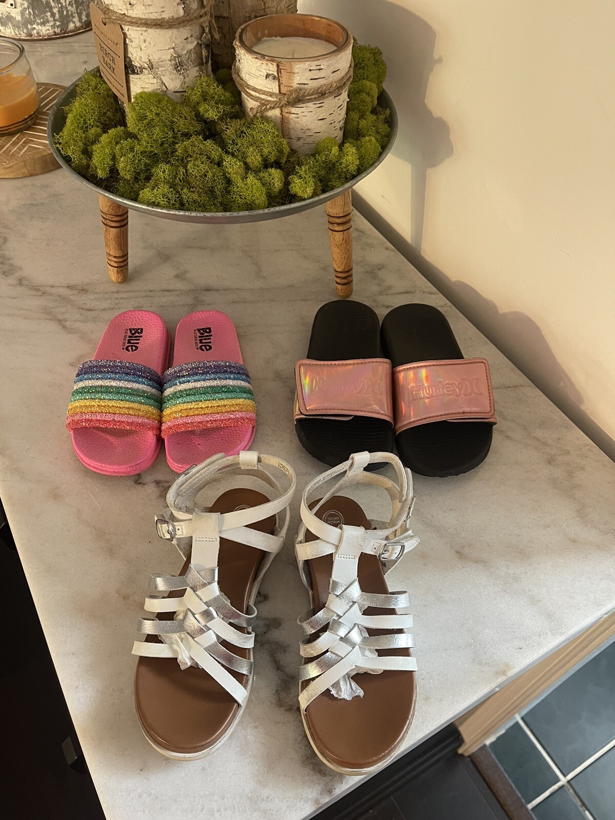 Lotto di scarpe da ragazza sandali estivi scarpe taglia due 11 e uno 1 2.