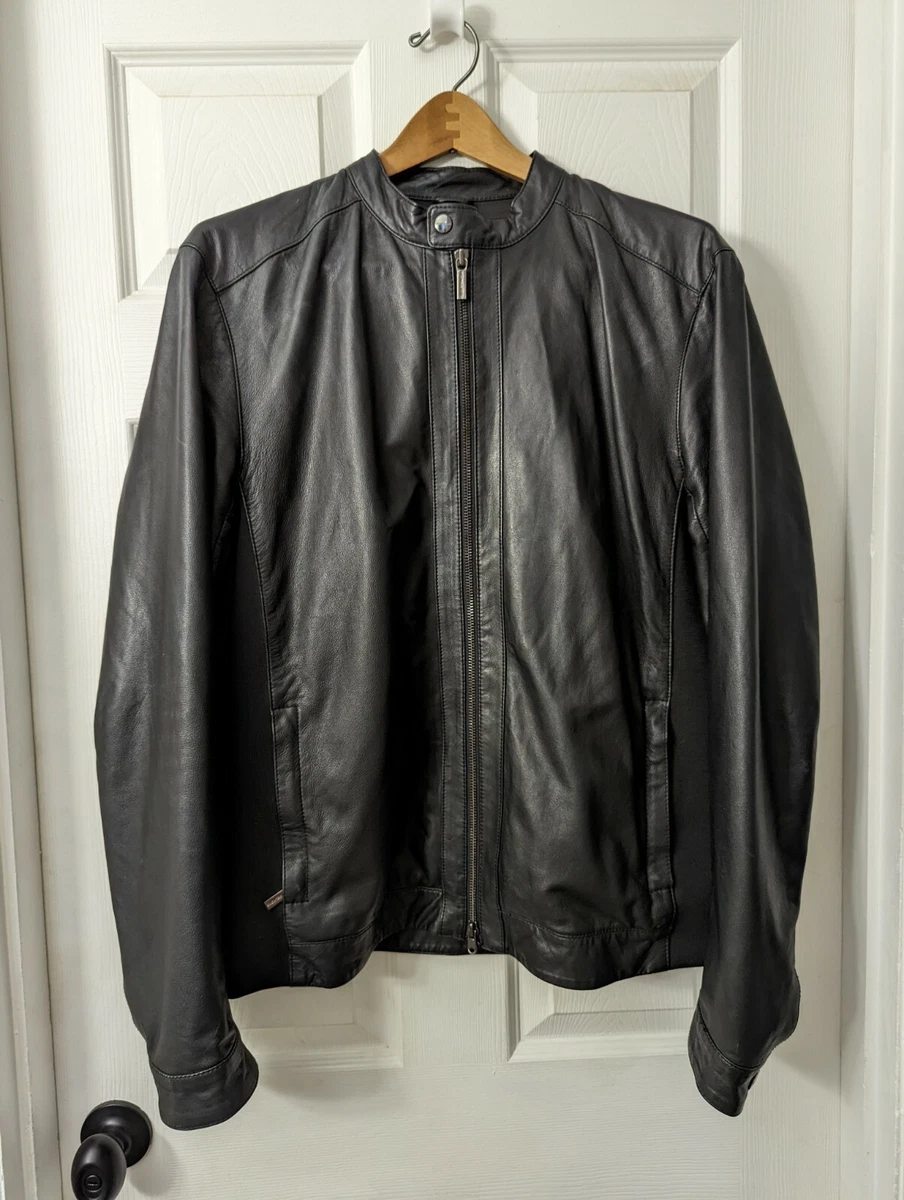 Michael kors shop leather jacket mens