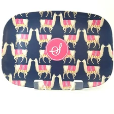 Mark and Graham Monogrammed Llamas Melamine Platter 14" x 10" Made in USA