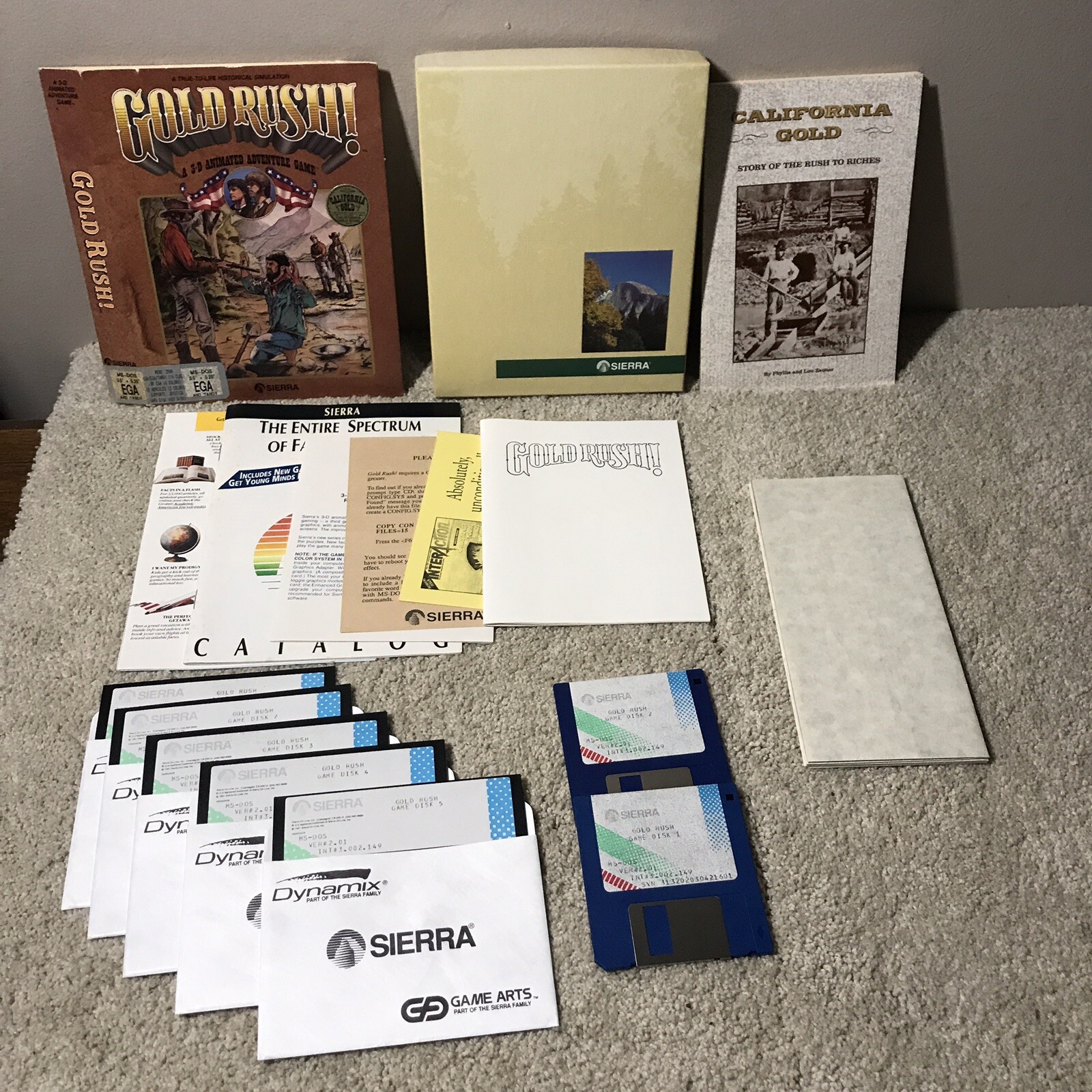 Gold Rush! PC IBM Tandy MS-DOS Big Box Game Vintage Sierra 3.5" & 5.25" w/  Map | eBay