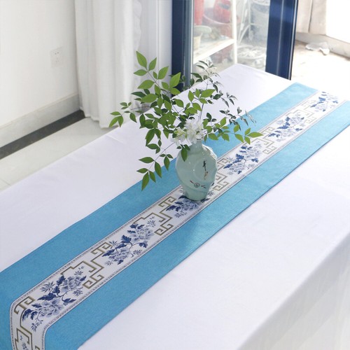 Vintage Tablecloth Table Runner Brocade Floral Wedding Table Runner with Tassel1 - Picture 24 of 24