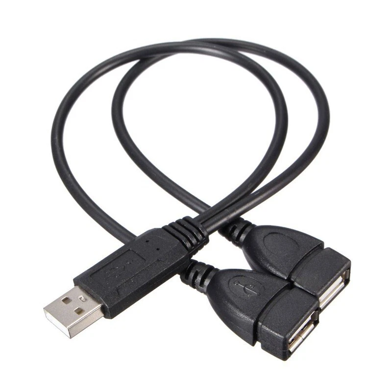 USB 2.0 A Male To 2 Dual-USB Female Y Splitter Hub Power OTG Adapters Cable Cord - Image 2 of 4