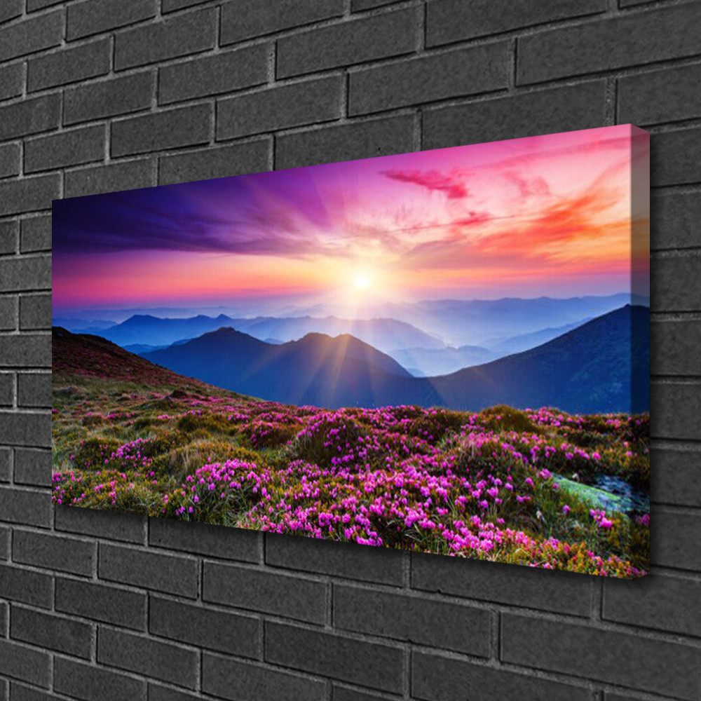 Tableau de montagne 100x50 cm pour agrandir visuellement une pièce de vie