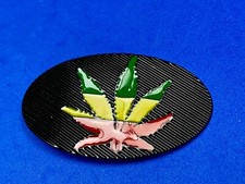 Rainbow color Cannabis Marijuana Pot Leaf Ganga belt buckle