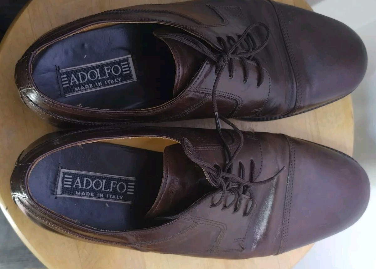 Adolfo shoes size 10 1/2 Adolfo mens 9 1/2 M dress shoes italian made brown leather  main image 3