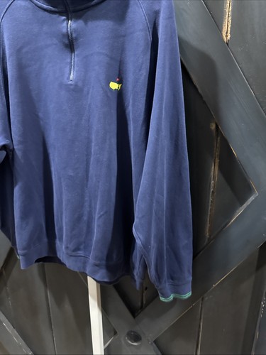 MASTERS COLLECTION 1/4 Zip Pullover Sweatshirt Pima Cotton Golf Navy Men’s Sz L - Picture 5 of 14