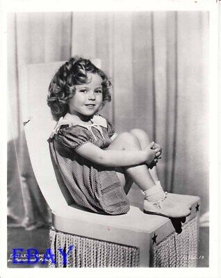 Shirley Temple 8x10 photo 1930's artist drawn Shirley seated on chair