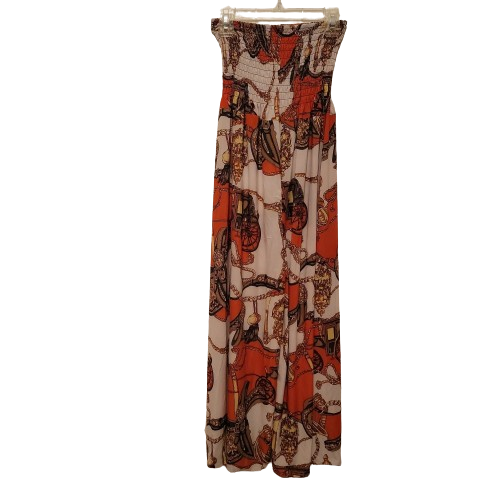 Ace Mode Damen weiß orange geräuchert trägerlos einteiliger Overall Größe Large - Bild 5 von 5