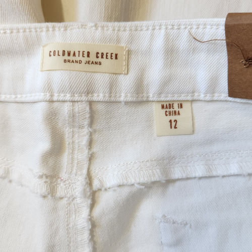 Coldwater Creek Denim Walking Short 10 Natural Fit Ivory Stretch Bermuda Shorts - Picture 8 of 11