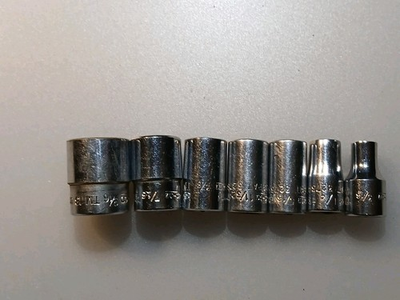 #ad 7pc Snap On 1 4 Dr Sae Set Standard Chrome Short 6pt 3 16 7 16 Flank Drive $99.99