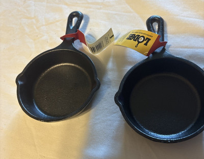 2-Pack LODGE LMS3 3.5  Cast Iron Mini Skillet Pre-Seasoned BLACK NEW
