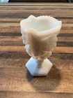 Kemple Glass Ornate Milk Glass Toothpick Holder 2.25" Vintage