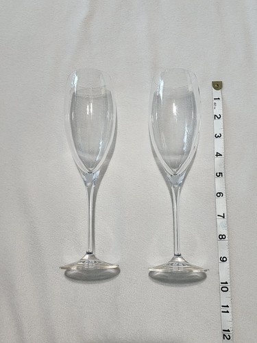 Dom Perignon Champagne 9.5" Glasses Set Of 2 NICE MUST SEE