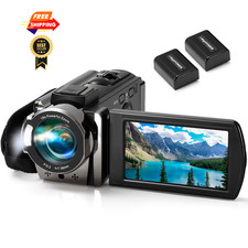 kimire Video Camera Camcorder Digital Recorder Full HD Black, Black