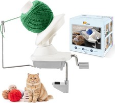 FLKQC Yarn Winder for Crocheting, Hand-Operated Ball Winder, Modern Gray