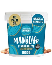 ManiLife Original Roast Crunchy Peanut Butter 900g Tub Small Batch Vegan Peanut
