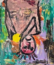 Georg Baselitz signiertes neoexpressionistisches Ölgemälde auf Leinwand -...
