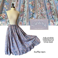 PETITE SZ S-M Vintage Prairie Skirt Boho Bohemian Artsy Folksy Cottage Ruffle