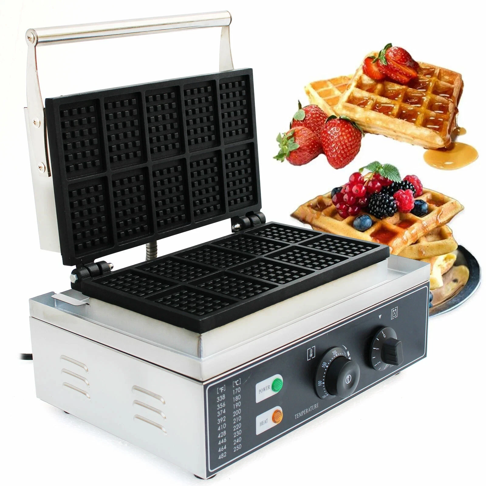 Commercial Electric Waffle Maker 10PCS Cake Waffle Baker Machine Non-stick 1500W
Opens in a new wind