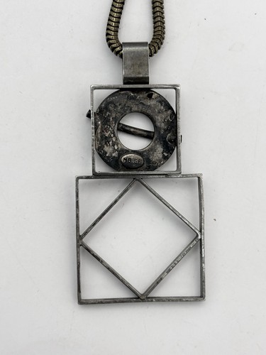 Majorie Baer Halskette Modernist Mixed Metal Abstrakt Geometrisch Messing Schlangenkette - Bild 5 von 7