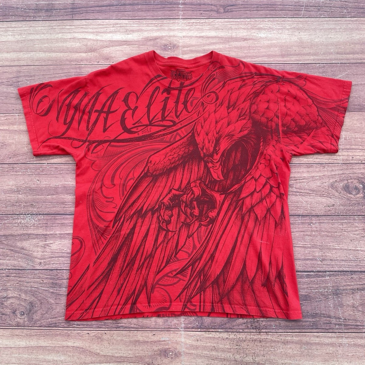 Vintage Y2K MMA Elite Red Shirt Men