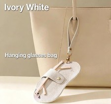 Portable Ivory White Glasses Pouch - Hanging Sunglasses Case for Bags Travel
