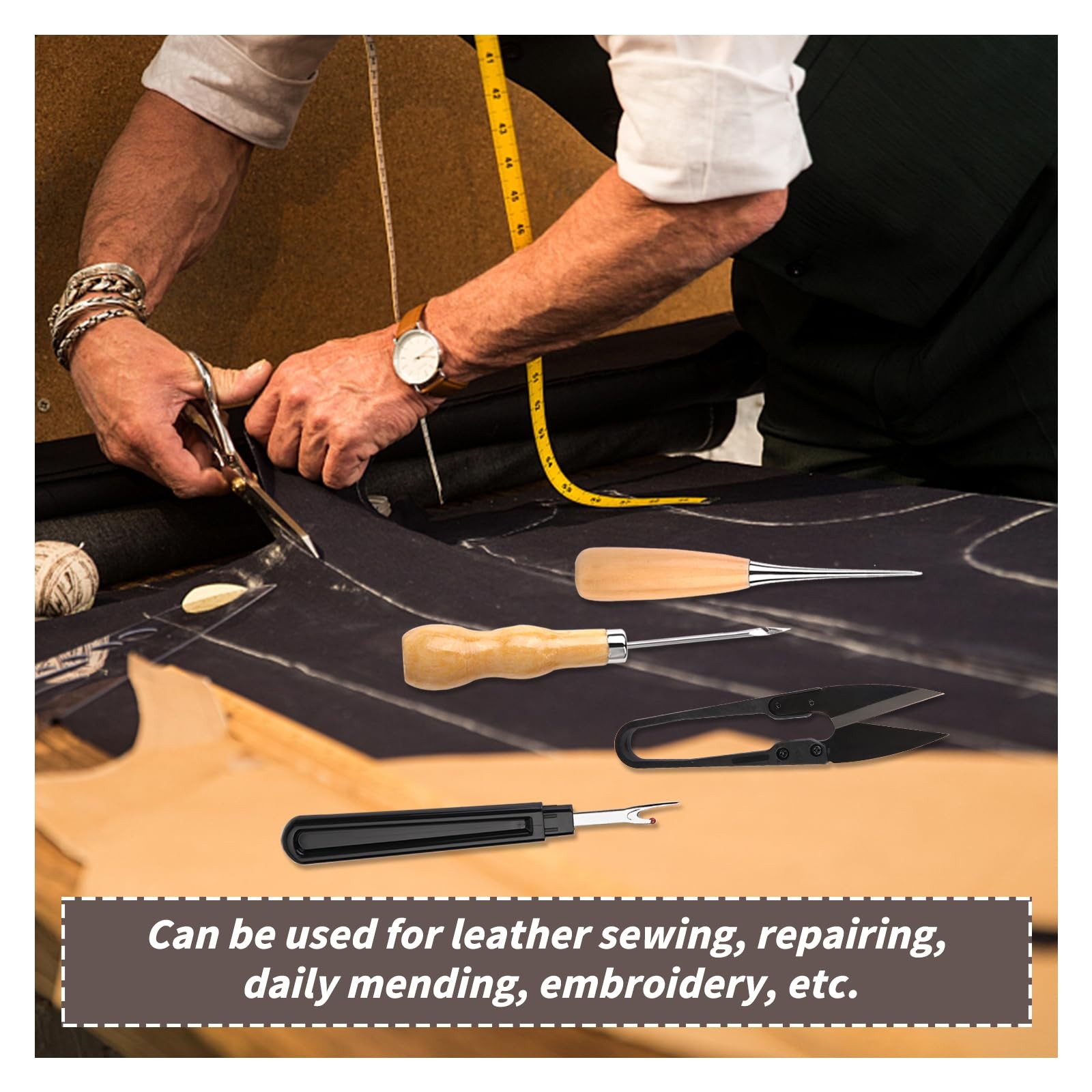 BAGERLA Upholstery Repair Sewing Kit Heavy Duty Sewing Kit with Awl Tools, S...