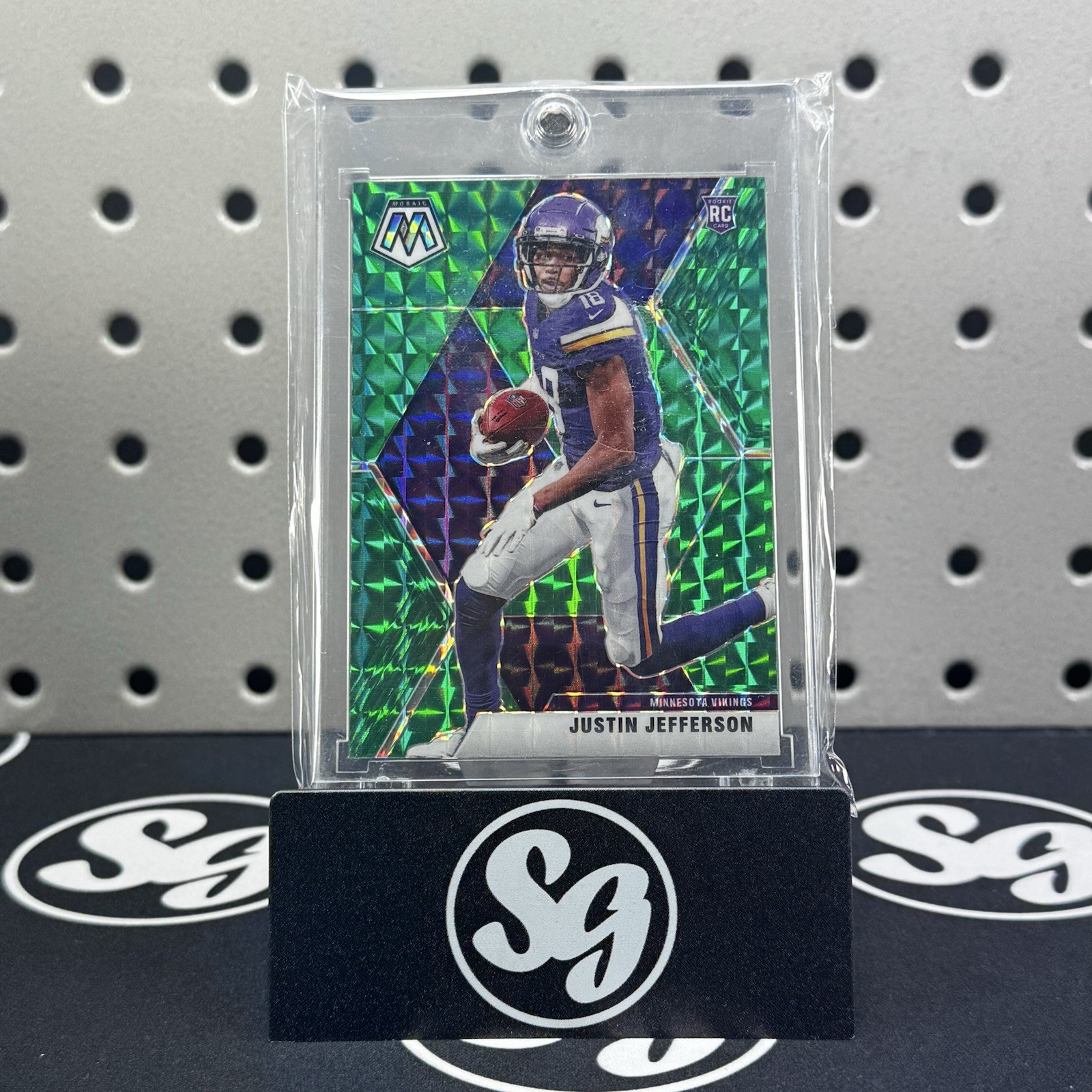 2020 Panini Mosaic - Rookies Justin Jefferson #209 Green Mosaic Prizm (RC)