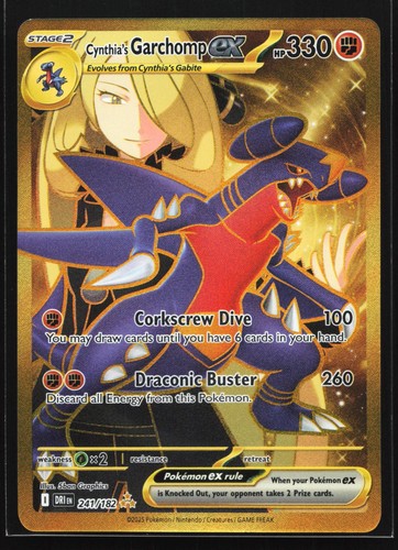 Cynthia's Garchomp ex 241/182 Destined Rivals Hyper Rare Holo Pokemon Card