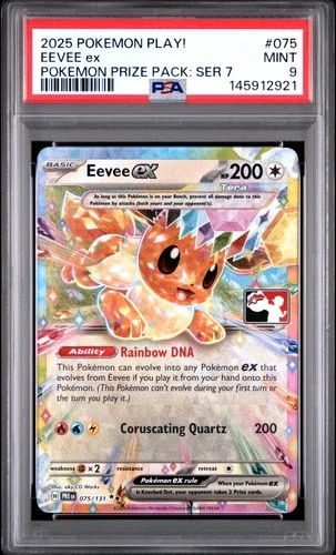 2025 POKEMON PLAY! POKEMON PRIZE PACK: SERIES 7 #075 EEVEE EX PSA 9