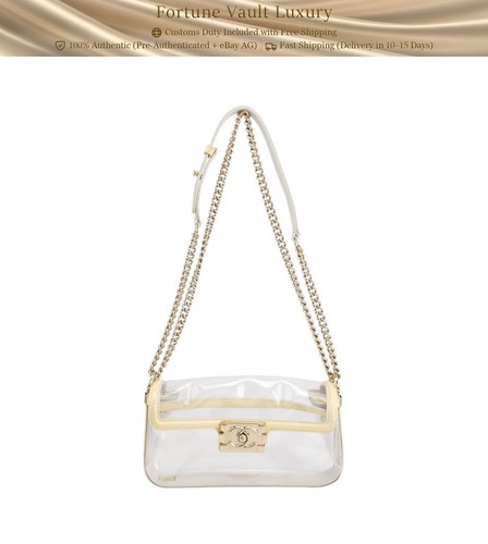 Chanel Classic Flap Mini Cream PVC Gold HW Shoulder Bag Duty Paid